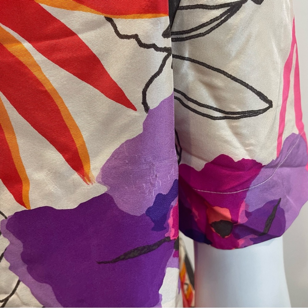 KATE SPADE Live Colorfully Pink Purple Floral Silk Top Blouse - Picture 5 of 11